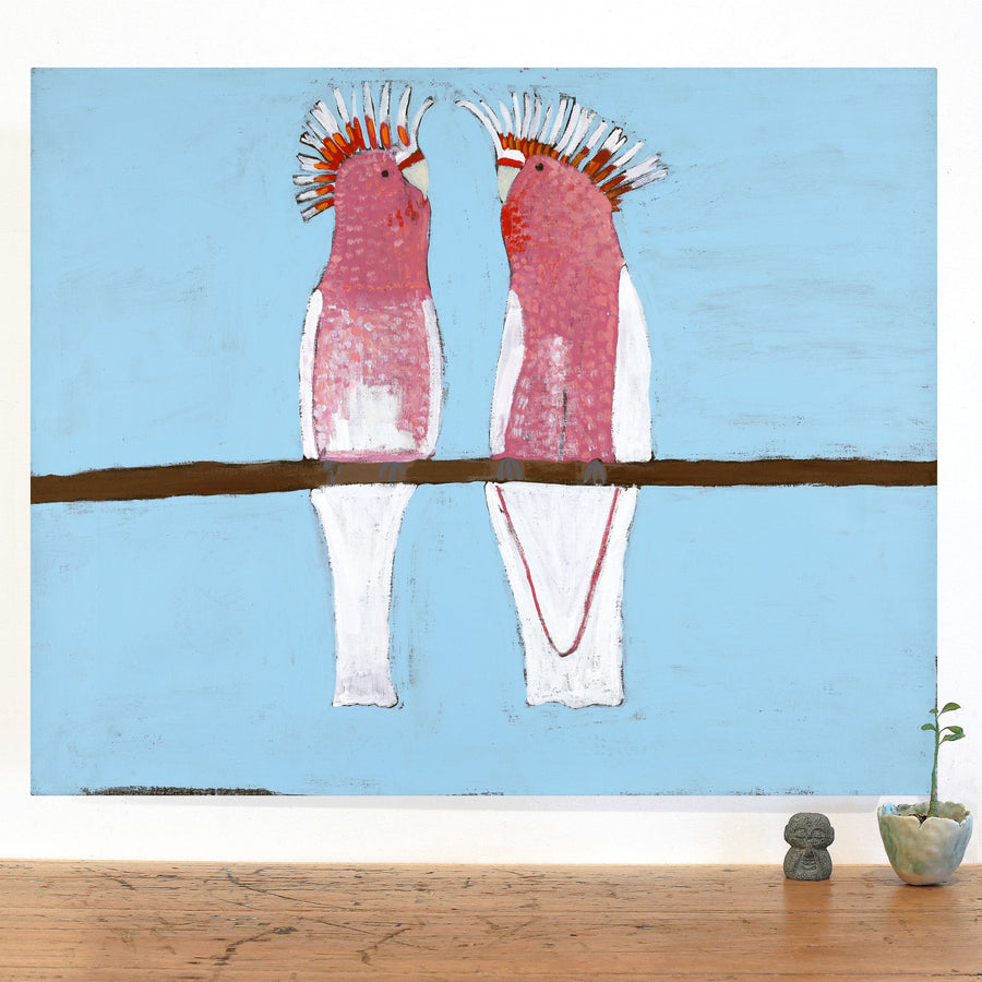 Aboriginal Artwork by Wilma Napangardi Poulson, Birds that live around Yuendumu, 76x61cm
