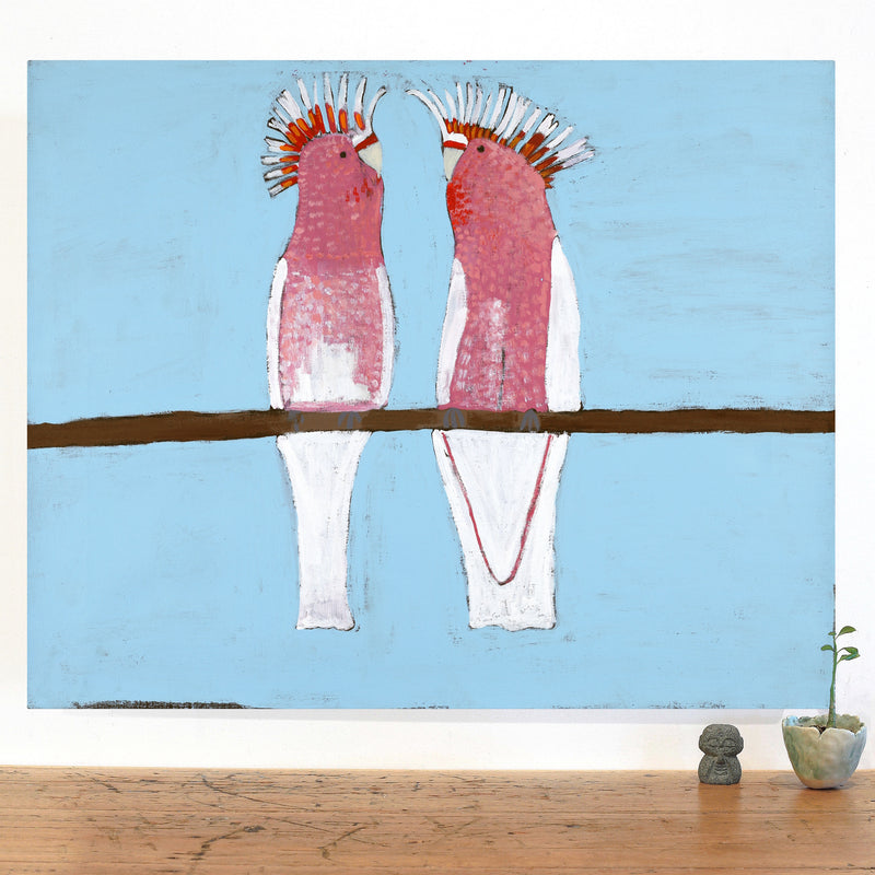 Aboriginal Artwork by Wilma Napangardi Poulson, Birds that live around Yuendumu, 76x61cm