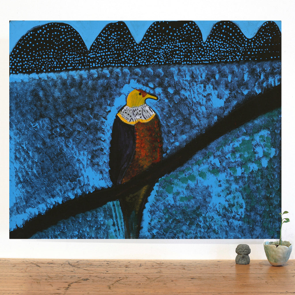 Aboriginal Artwork by Wilma Napangardi Poulson, Birds that live around Yuendumu, 76x61cm