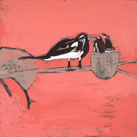 Aboriginal Artwork by Wilma Napangardi Poulson, Birds that live around Yuendumu, 76x76cm