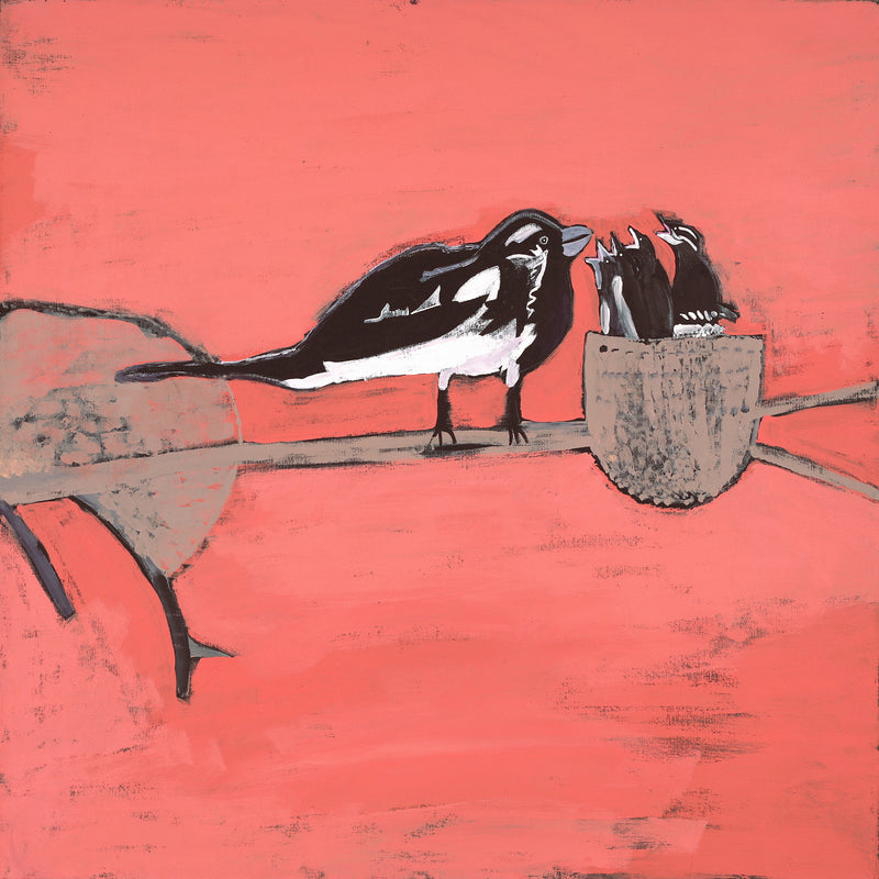 Aboriginal Artwork by Wilma Napangardi Poulson, Birds that live around Yuendumu, 76x76cm