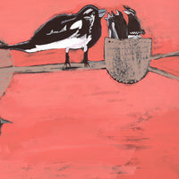 Aboriginal Artwork by Wilma Napangardi Poulson, Birds that live around Yuendumu, 76x76cm