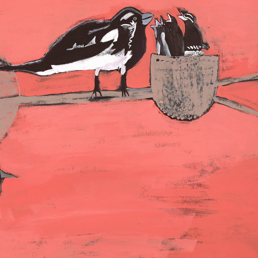 Aboriginal Artwork by Wilma Napangardi Poulson, Birds that live around Yuendumu, 76x76cm