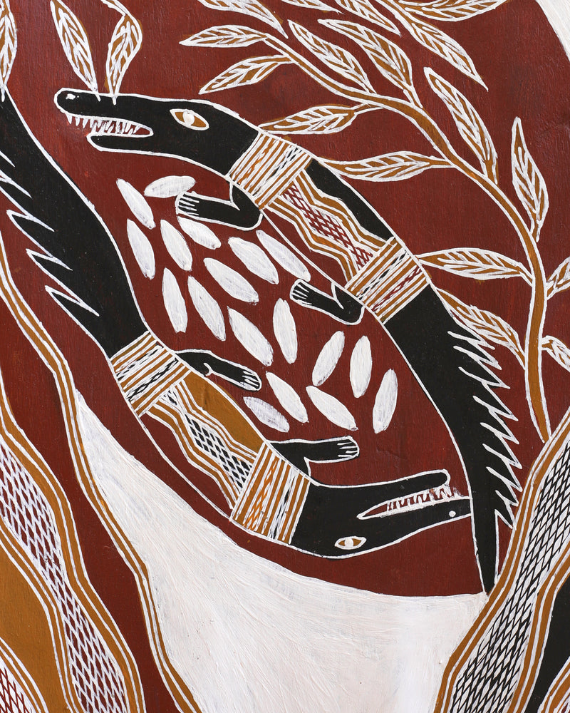 Aboriginal Artwork by Wulu Marawili, Garraŋali (Maḏarrpa clan), 124x51cm