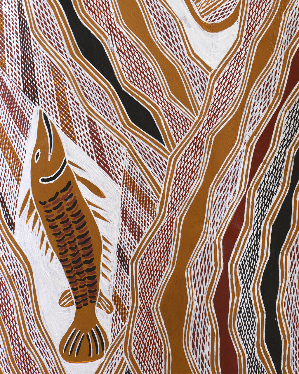 Aboriginal Artwork by Wulu Marawili, Garraŋali (Maḏarrpa clan), 124x51cm