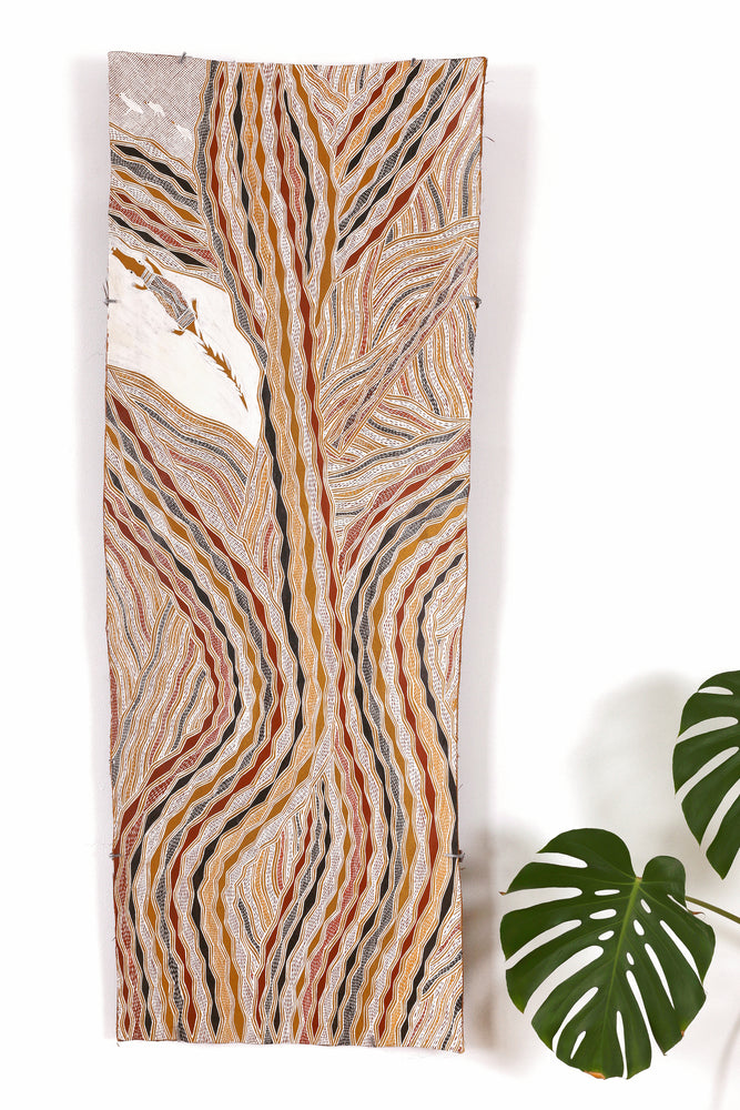 Aboriginal Artwork by Wulu Marawili, Garraŋali (Maḏarrpa clan), 161x62cm Bark