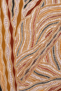 Aboriginal Artwork by Wulu Marawili, Garraŋali (Maḏarrpa clan), 161x62cm Bark