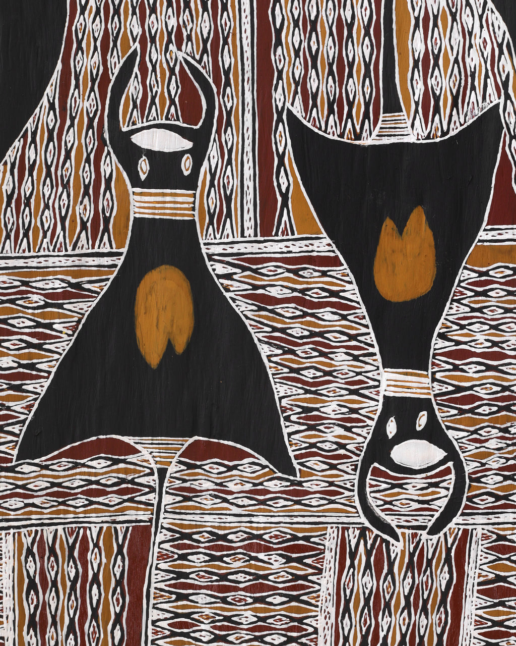 Aboriginal Artwork by Yirrinyina #2. Yunupiŋu, Gurtha, 93x35cm Bark