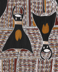Aboriginal Artwork by Yirrinyina #2. Yunupiŋu, Gurtha, 93x35cm Bark