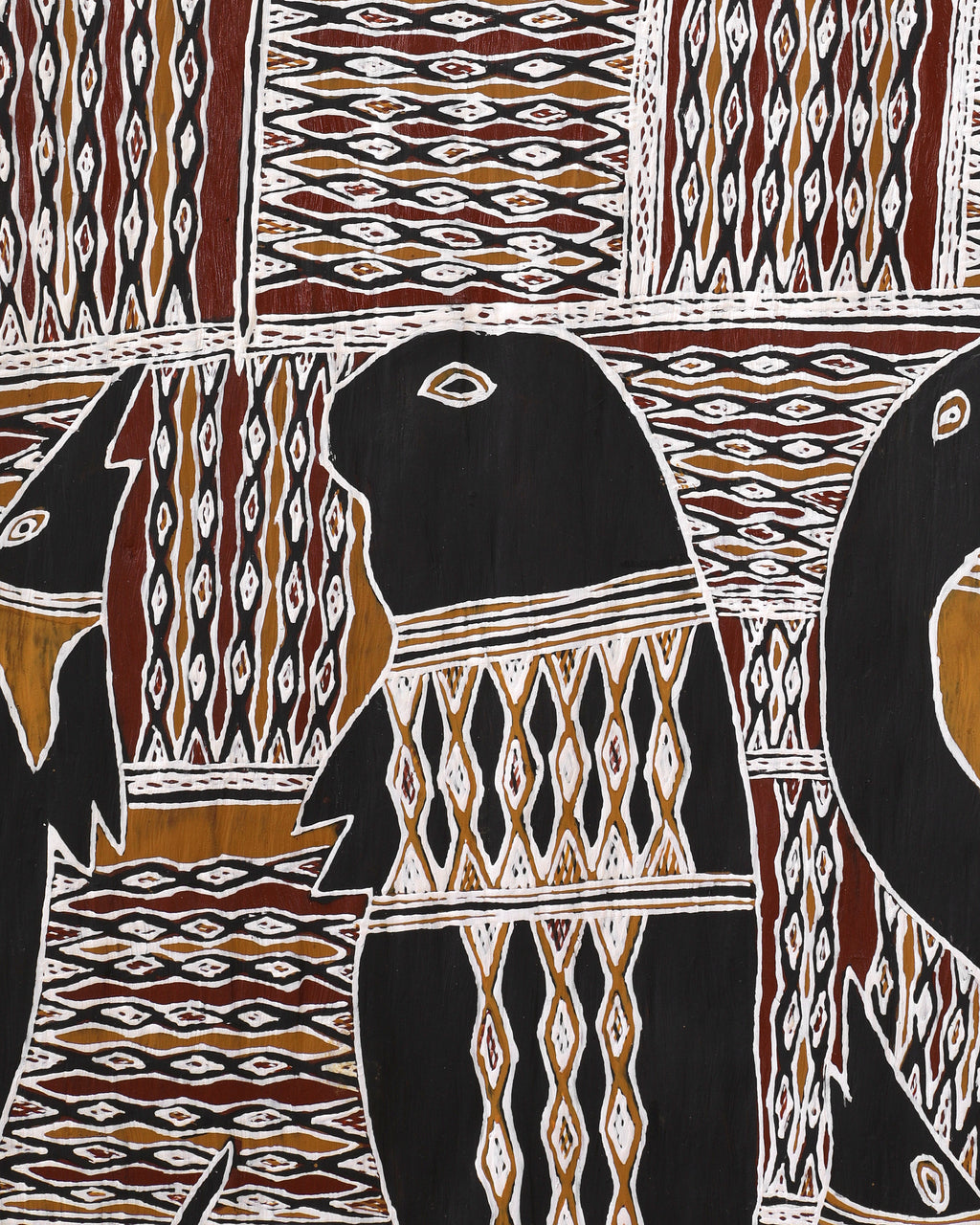 Aboriginal Artwork by Yirrinyina #2. Yunupiŋu, Gurtha, 93x35cm Bark