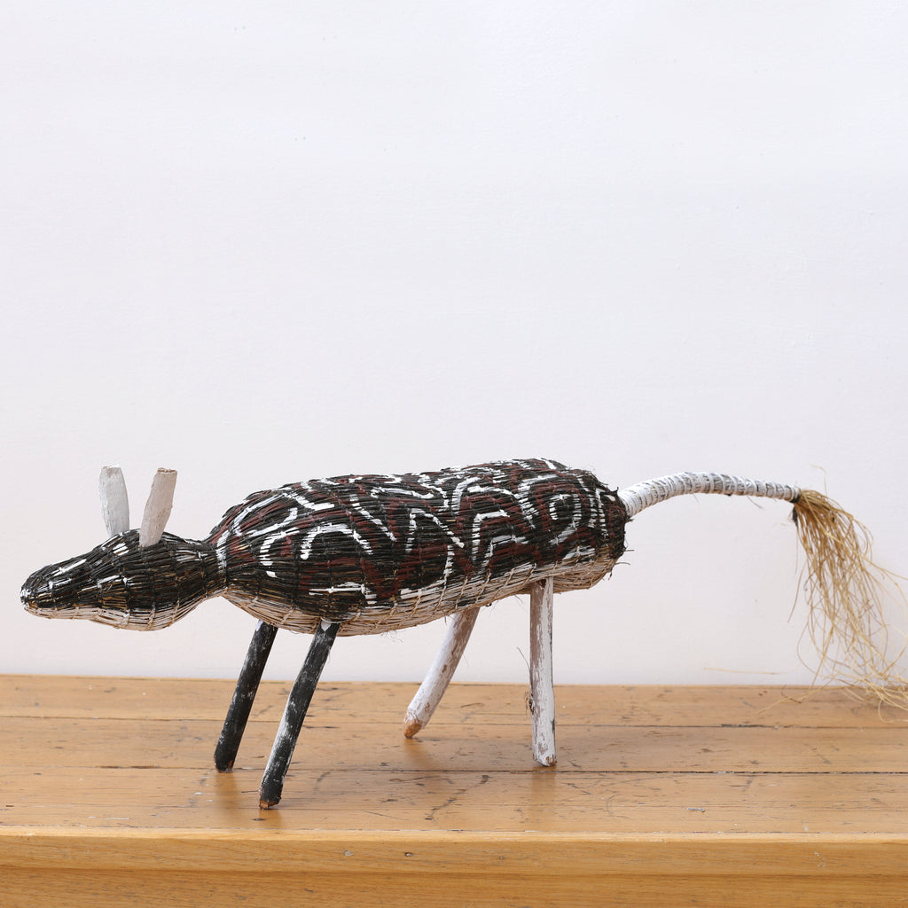 Aboriginal Artwork by Yolanda Rostron, Djamo (dog) Sculpture, 104cm