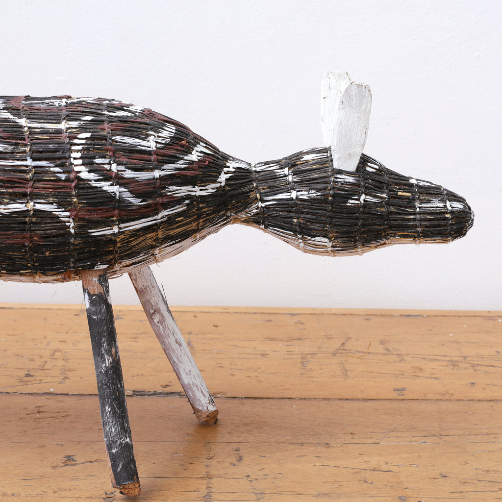 Aboriginal Artwork by Yolanda Rostron, Djamo (dog) Sculpture, 104cm