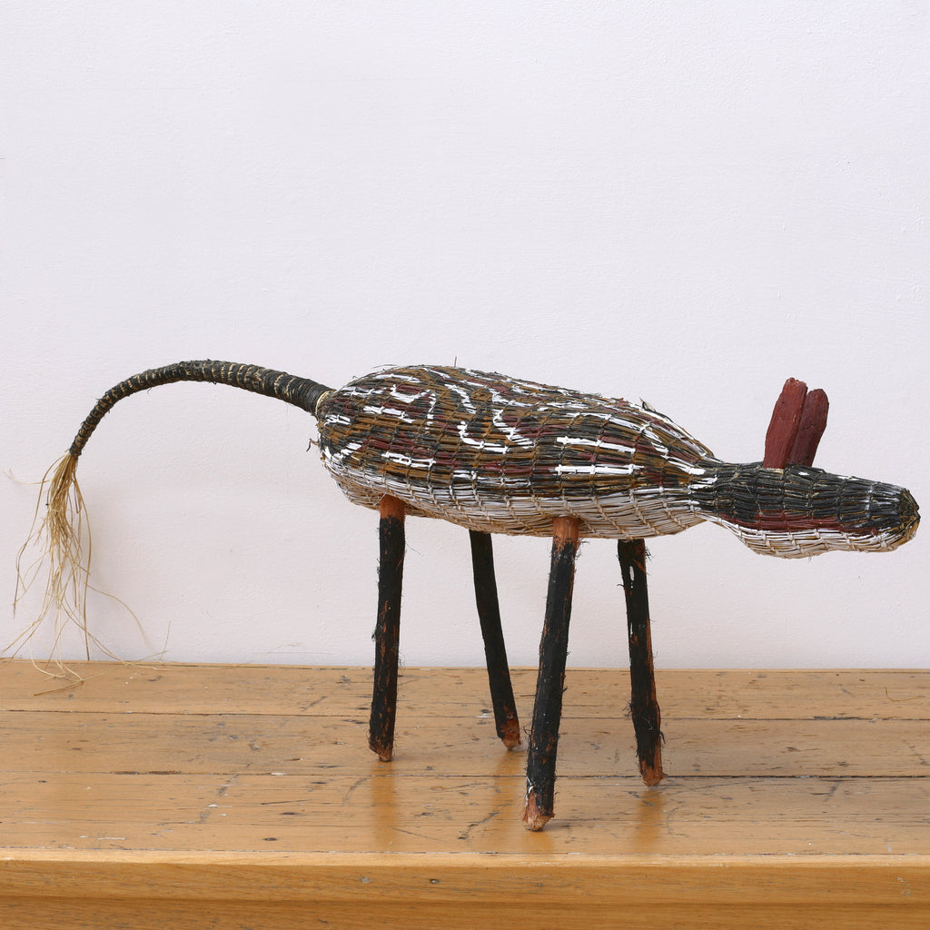 Aboriginal Artwork by Yolanda Rostron, Djamo (dog) Sculpture, 103cm