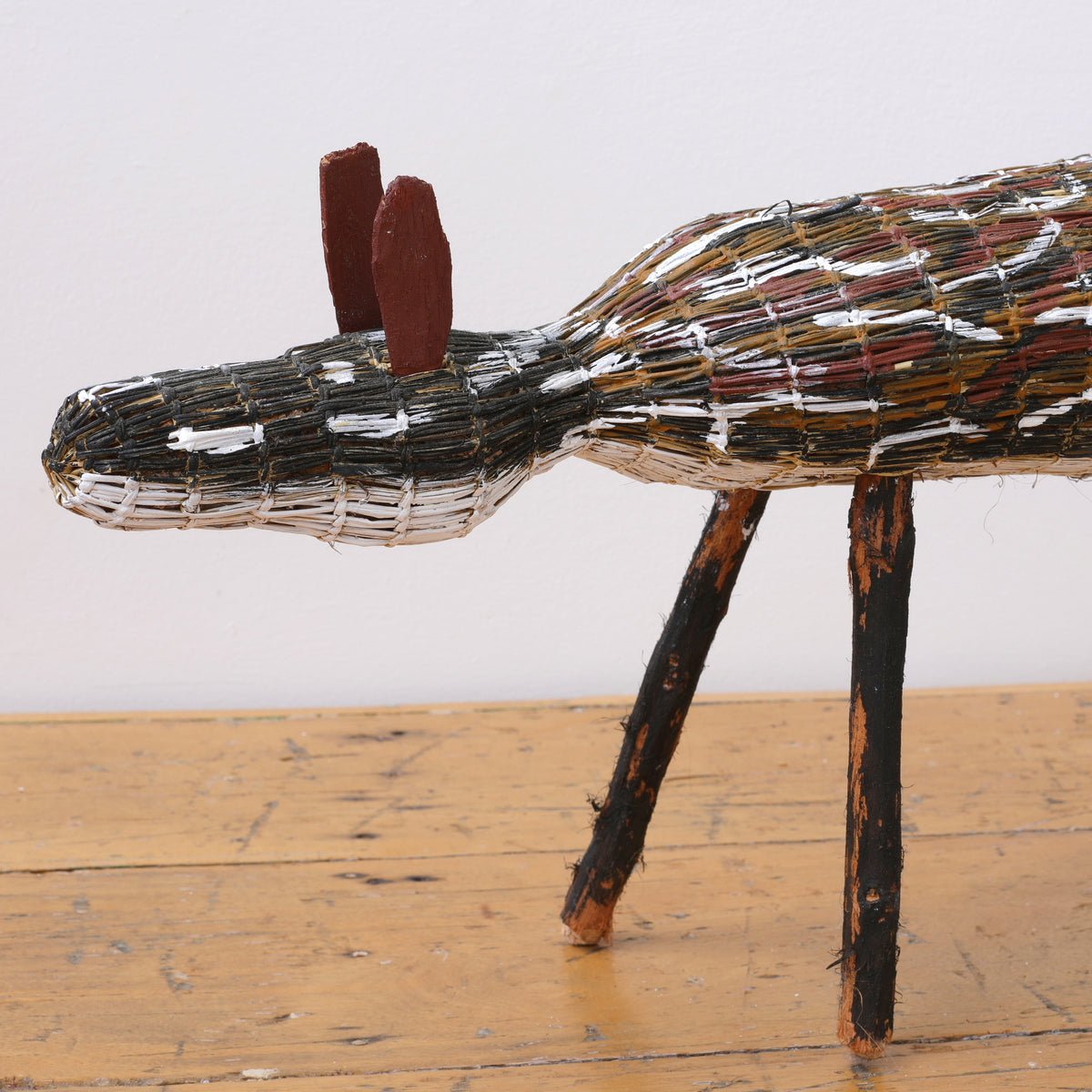 Aboriginal Artwork by Yolanda Rostron, Djamo (dog) Sculpture, 103cm