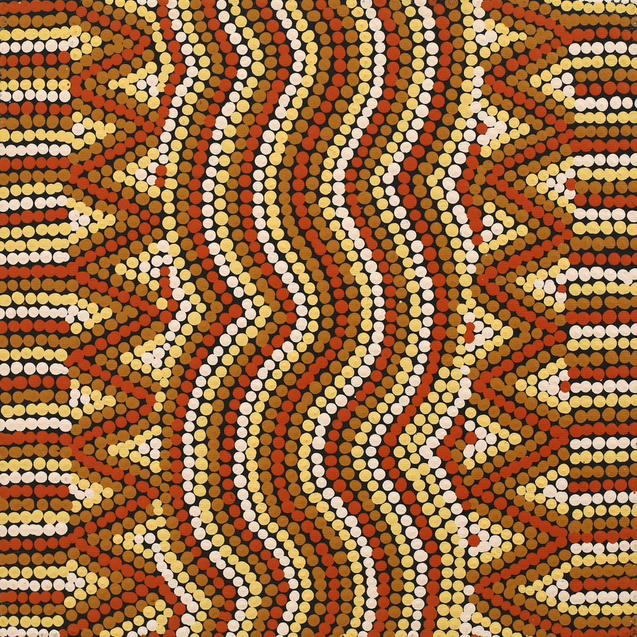 Aboriginal Artwork by Yvonne Nangala Gallagher, Yankirri Jukurrpa (Emu Dreaming) - Ngarlikurlangu, 30x30cm