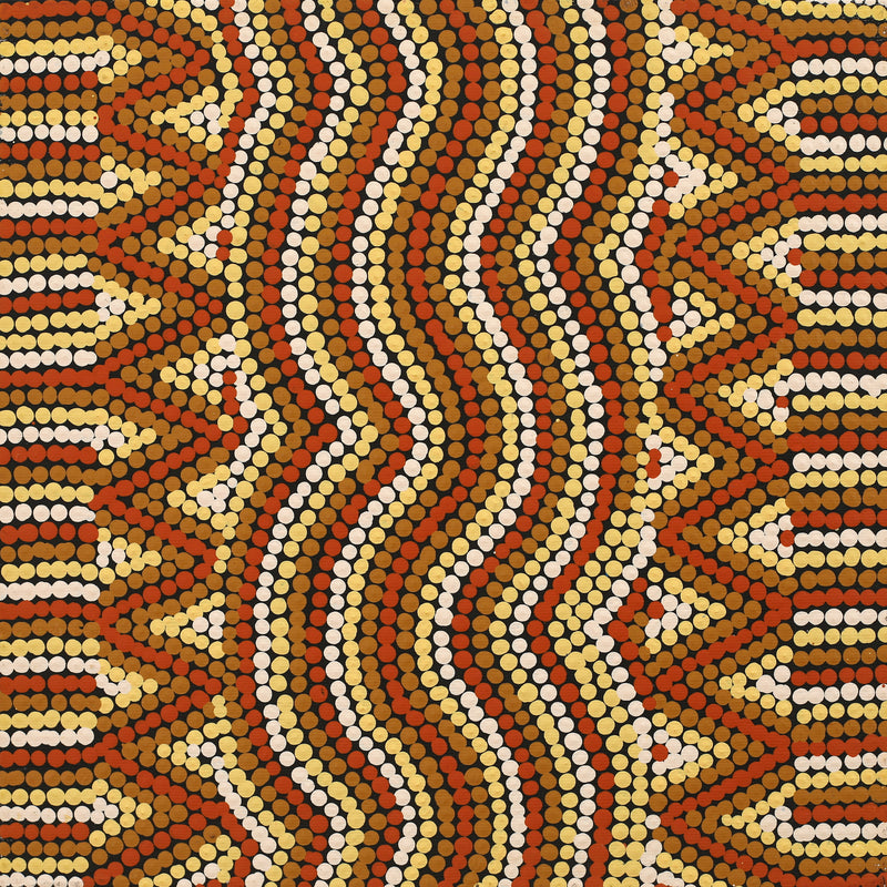 Aboriginal Artwork by Yvonne Nangala Gallagher, Yankirri Jukurrpa (Emu Dreaming) - Ngarlikurlangu, 30x30cm