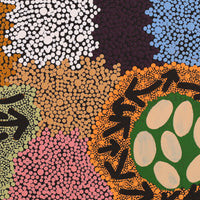 Aboriginal Artwork by Yvonne Nangala Gallagher, Yankirri Jukurrpa (Emu Dreaming) - Ngarlikurlangu, 40x40cm