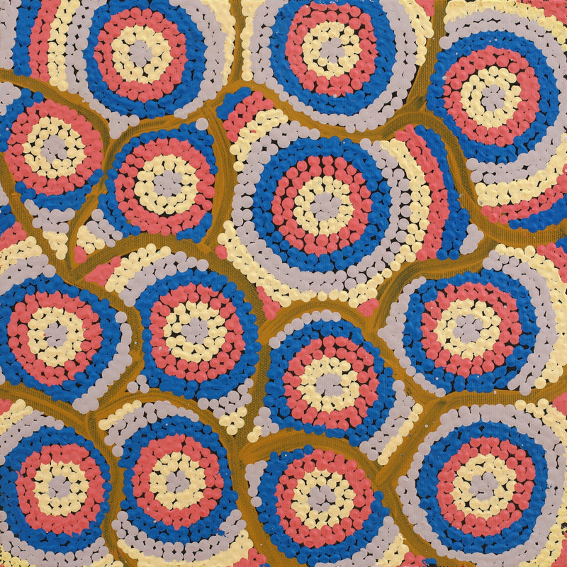 Aboriginal Artwork by Marita Napanangka Marshall, Yuparli Jukurrpa (Bush Banana Dreaming), 30x30cm