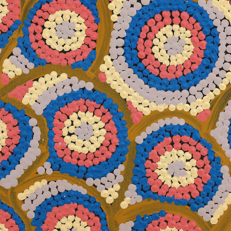 Aboriginal Artwork by Marita Napanangka Marshall, Yuparli Jukurrpa (Bush Banana Dreaming), 30x30cm