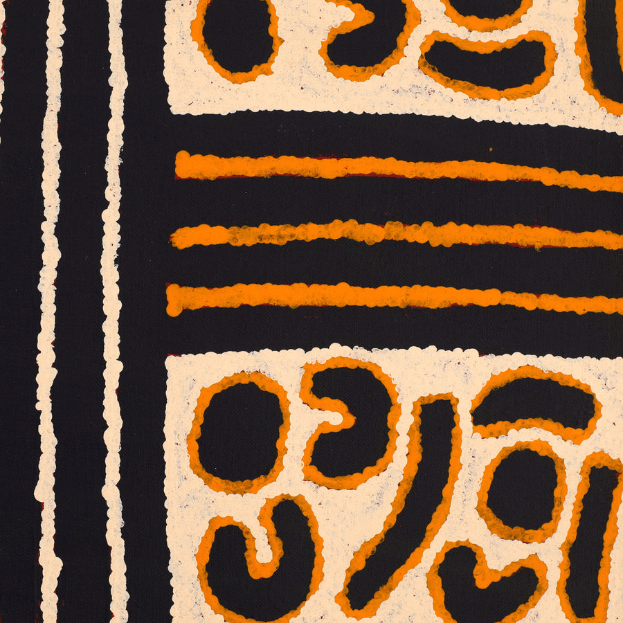 Aboriginal Artwork by Doreen Nungarrayi Reid, Karnta Jukurrpa (Womens Dreaming), 107x30cm