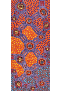 Aboriginal Artwork by Jennifer Napaljarri Lewis, Ngapa Jukurrpa (Water Dreaming) - Puyurru, 107x46cm