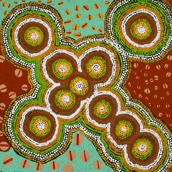 Aboriginal Art by Jennifer Forbes, Kungkarangkalpa (Seven Sisters Story), 61x61cm - ART ARK®