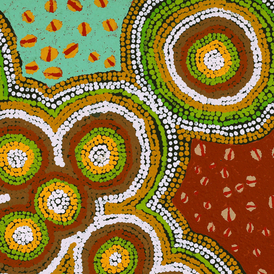 Aboriginal Artwork by Jennifer Forbes, Kungkarangkalpa (Seven Sisters Story), 61x61cm