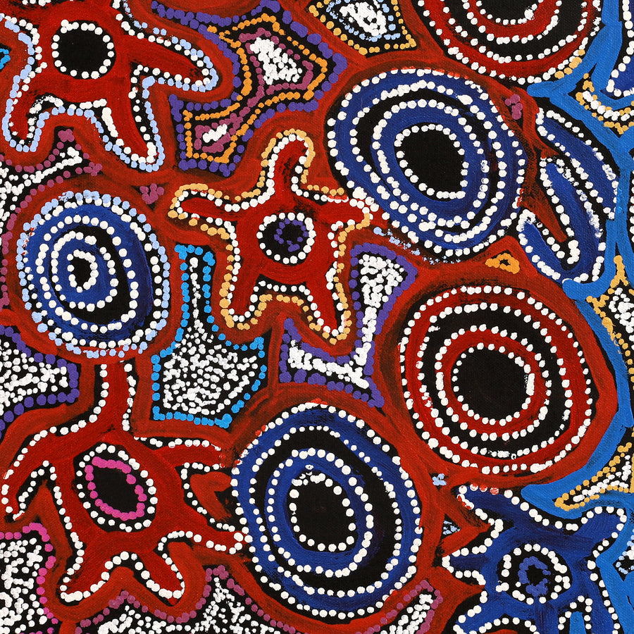 Aboriginal Artwork by Joy Nangala Brown, Yumari Jukurrpa, 46x46cm