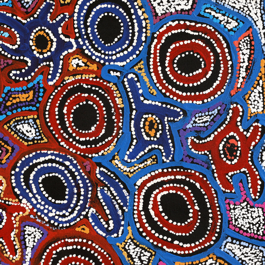 Aboriginal Art by Joy Nangala Brown, Yumari Jukurrpa, 46x46cm - ART ARK®