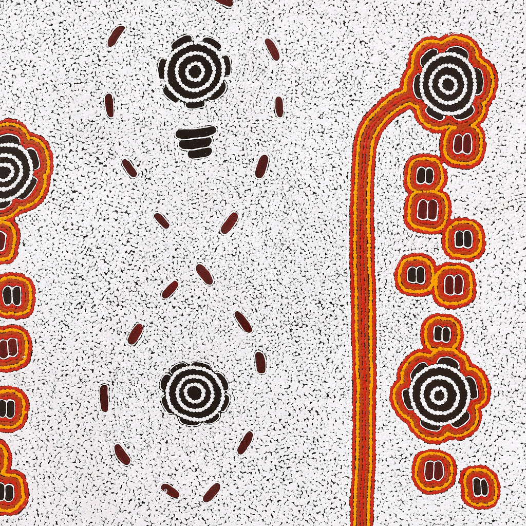 Aboriginal Art by Kara Napangardi Ross, Pamapardu Jukurrpa (Flying Ant Dreaming) - Warntungurru, 122x91cm - ART ARK®