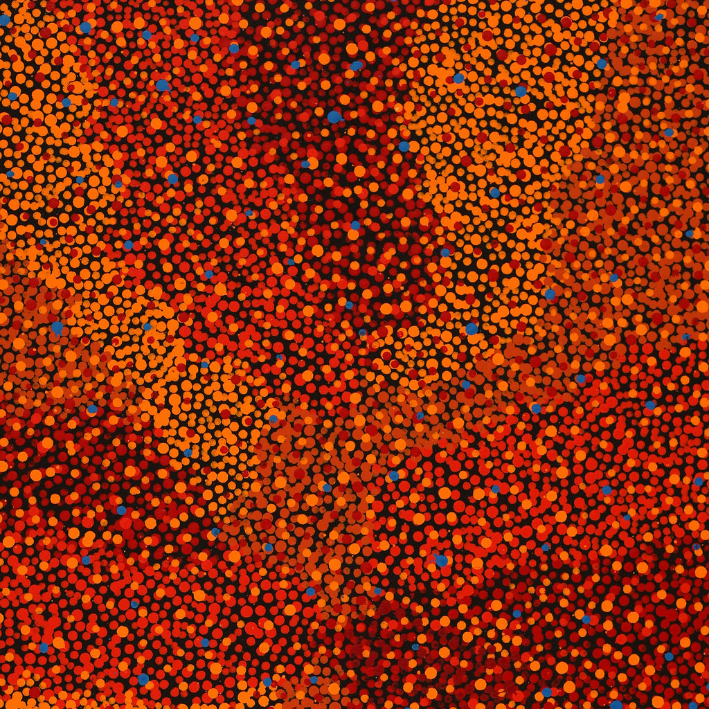 Aboriginal Artwork by Krishana Petrick, Ngapa Jukurrpa (Water Dreaming) - Puyurru, 76x46cm