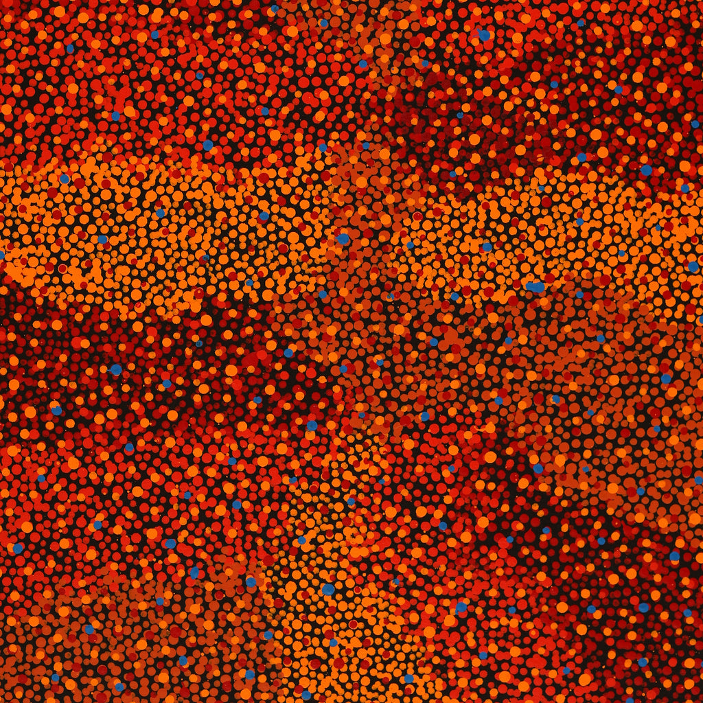 Aboriginal Artwork by Krishana Petrick, Ngapa Jukurrpa (Water Dreaming) - Puyurru, 76x46cm
