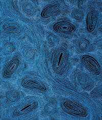 Aboriginal Artwork by Leah Nampijinpa Sampson, Ngapa Jukurrpa - Pirlinyarnu, 107x91cm