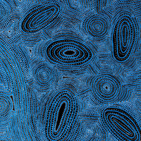 Aboriginal Artwork by Leah Nampijinpa Sampson, Ngapa Jukurrpa - Pirlinyarnu, 107x91cm