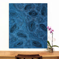 Aboriginal Artwork by Leah Nampijinpa Sampson, Ngapa Jukurrpa - Pirlinyarnu, 107x91cm