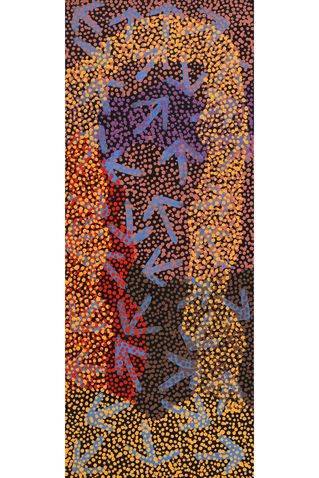 Aboriginal Artwork by Margaret Nangala Gallagher, Yankirri Jukurrpa (Emu Dreaming), 76x30cm