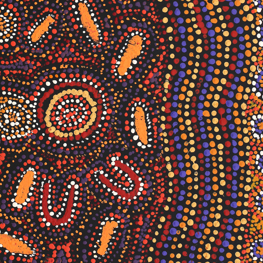 Aboriginal Artwork by Margaret Napangardi Lewis, Mina Mina Dreaming, 50x40cm