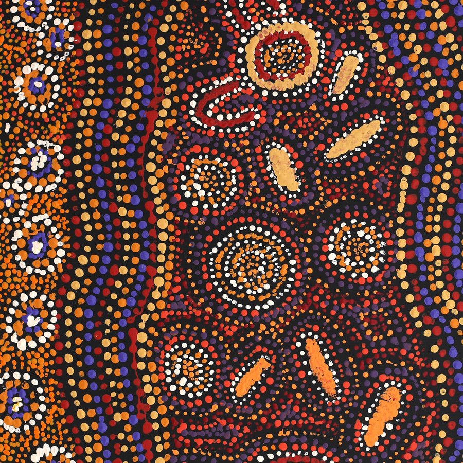 Aboriginal Artwork by Margaret Napangardi Lewis, Mina Mina Dreaming, 50x40cm