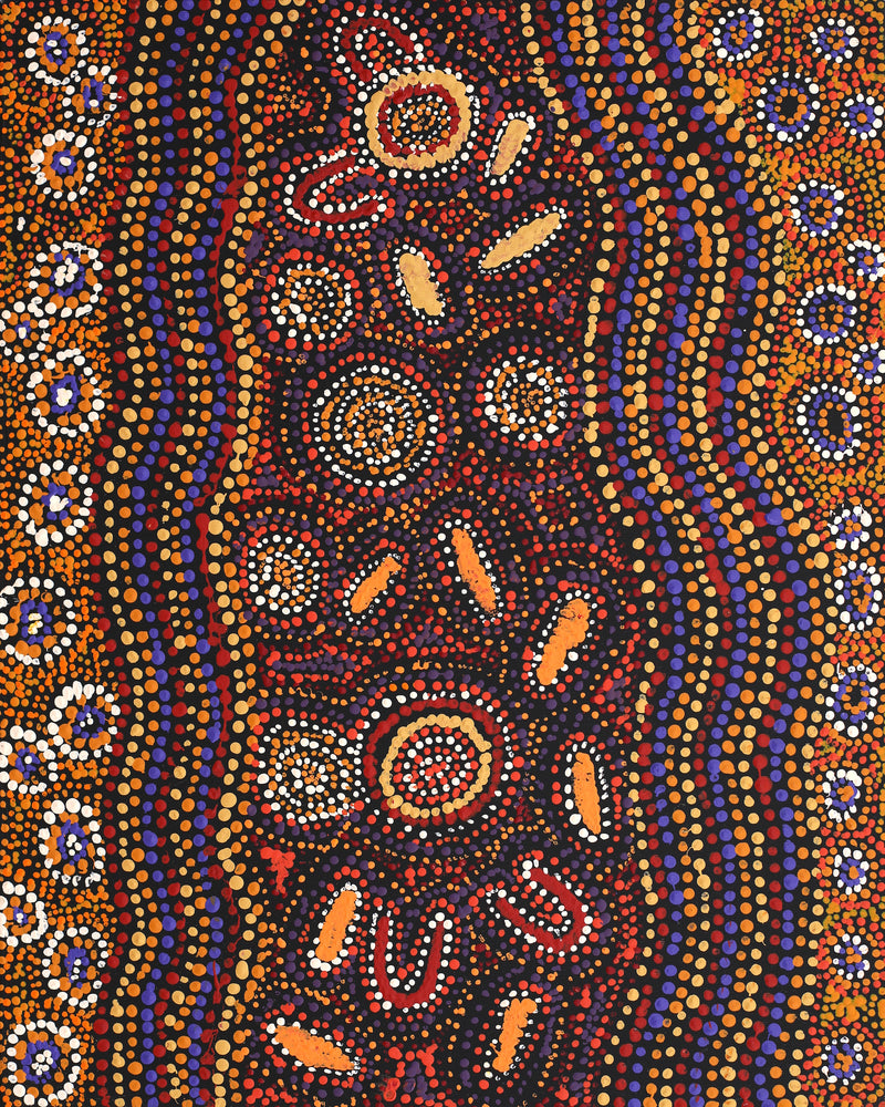 Aboriginal Artwork by Margaret Napangardi Lewis, Mina Mina Dreaming, 50x40cm