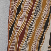 Aboriginal Artwork by Wulu Marawili, Garraŋali (Maḏarrpa clan), 151x62cm Bark