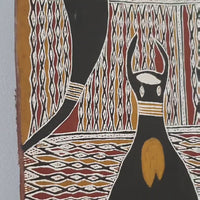 Aboriginal Artwork by Yirrinyina #2. Yunupiŋu, Gurtha, 93x35cm Bark