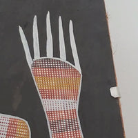 Aboriginal Artwork by Paul Nabulumo Namarinjmak, Namarrkon the Lightning Spirit, 108x50cm Bark