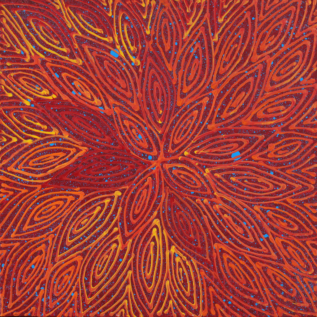 Aboriginal Artwork by Reanne Nampijinpa Brown, Pamapardu Jukurrpa (Flying Ant Dreaming) - Warntungurru, 30x30cm