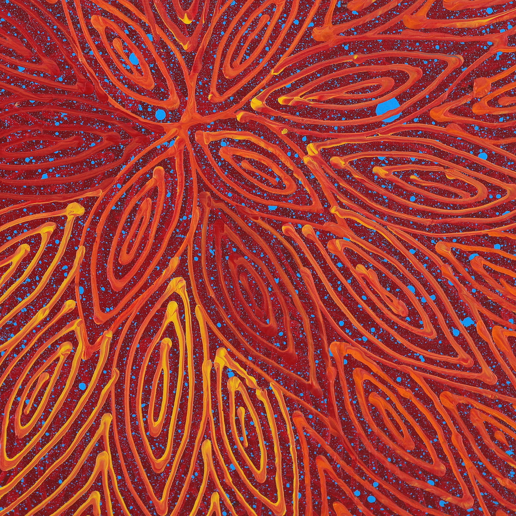 Aboriginal Artwork by Reanne Nampijinpa Brown, Pamapardu Jukurrpa (Flying Ant Dreaming) - Warntungurru, 30x30cm