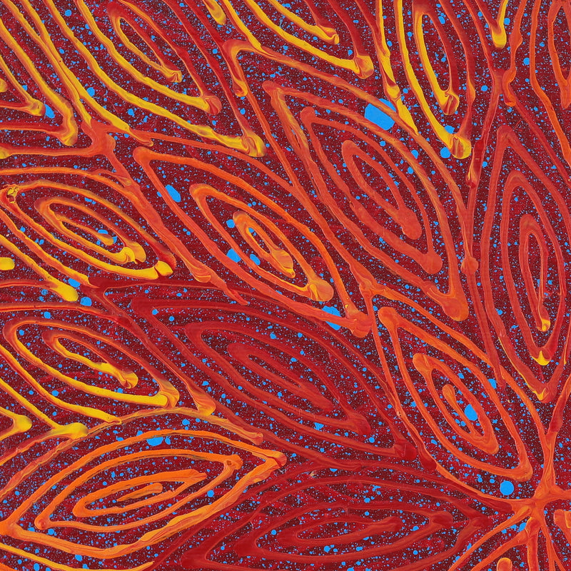 Aboriginal Artwork by Reanne Nampijinpa Brown, Pamapardu Jukurrpa (Flying Ant Dreaming) - Warntungurru, 30x30cm