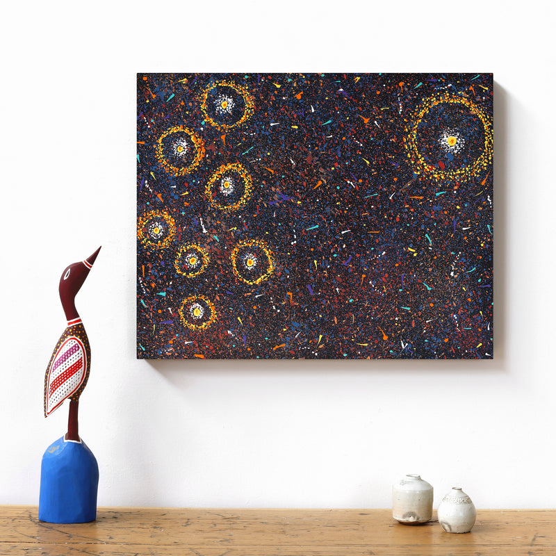 Aboriginal Artwork by Sabrina Napangardi Granites, Mina Mina Jukurrpa (Mina Mina Dreaming), 50x40cm