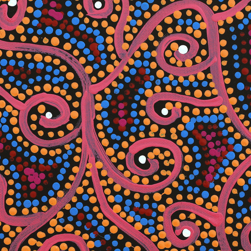 Aboriginal Artwork by Tina Napangardi Martin, Jintiparnta Jukurrpa (Desert Truffle Dreaming) - Mina Mina, 30x30cm