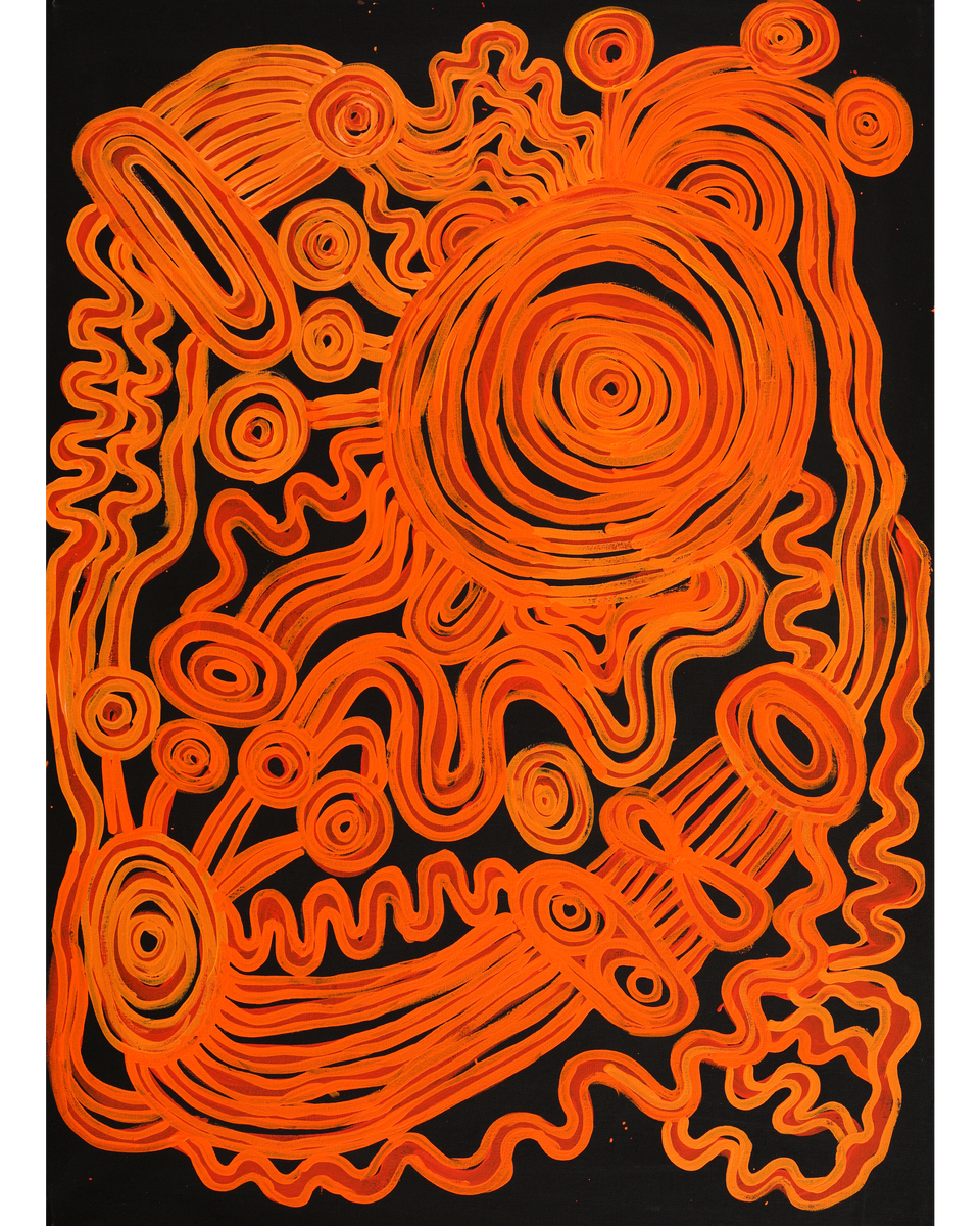 Aboriginal Artwork by Tjimpuna Williams, Piltati Tjukurrpa, 91x66cm