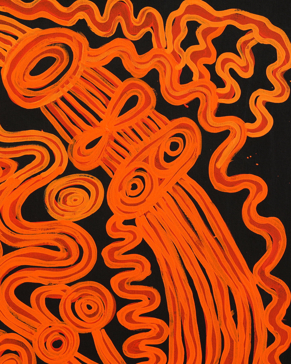 Aboriginal Artwork by Tjimpuna Williams, Piltati Tjukurrpa, 91x66cm