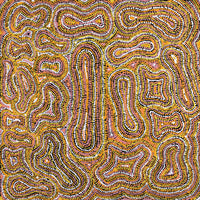 Aboriginal Artwork by Virginia Napaljarri Sims, Mina Mina Jukurrpa (Mina Mina Dreaming), 91x91cm